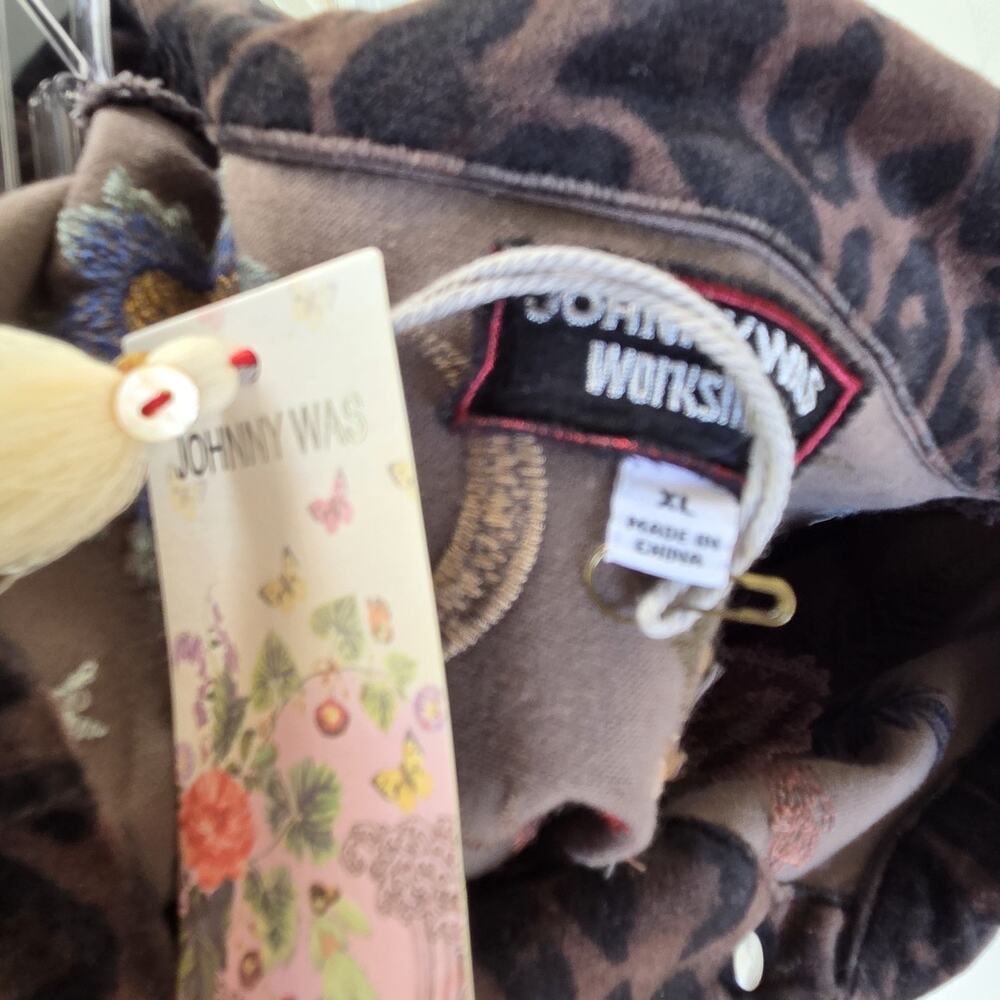 NWT Johnny Was Workshop Mandisa French Leopard Velvet Jacket XL Embroidered - Picture 15 of 15
